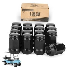 Golf Cart Chrome Wheel Lug Nuts 1/2"-20 for EZGO TXT RXV  Club Car DS Black