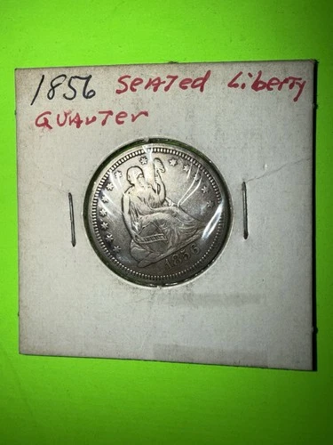 1856 Seated Liberty Silver Quarter Dollar Coin Circulated Uncertified 25C. VF