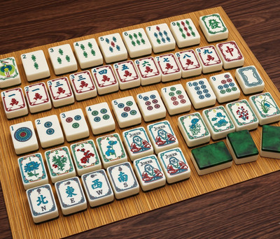 American Mahjong Tiles Set Classic Emerald Jade Green Back Vintage Joker Tiles