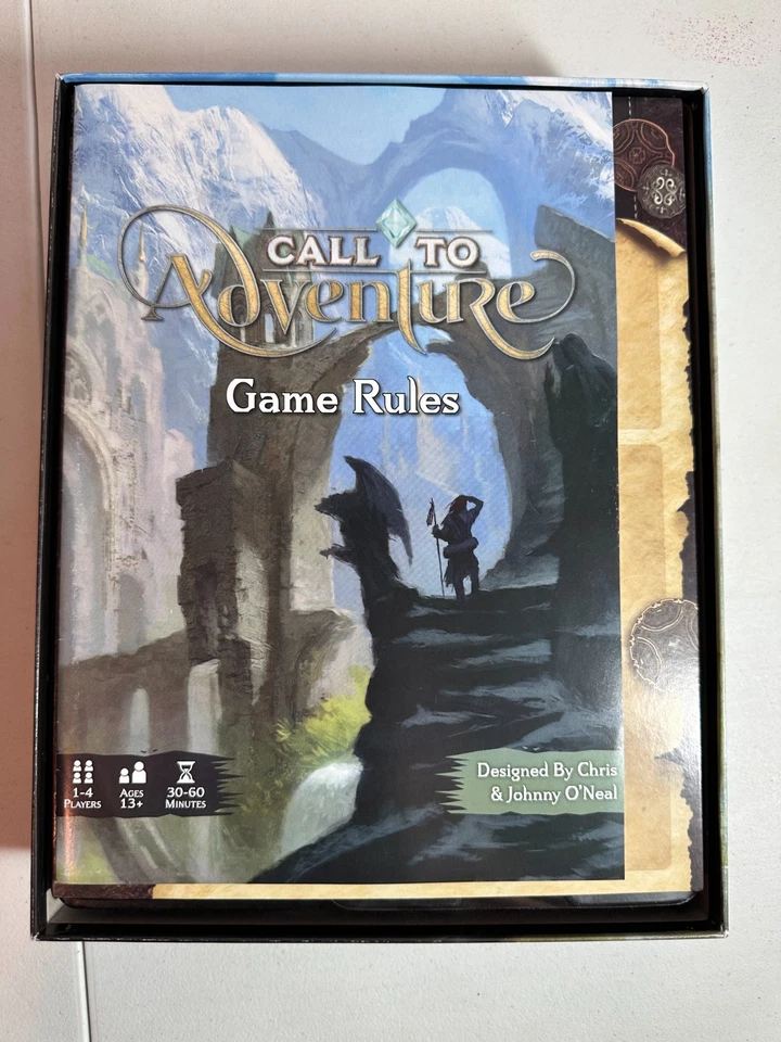Jogo de tabuleiro Call to Adventure. Completo.  Aberto, mas não jogado. Cartões com mangas. - Imagem 3 de 4