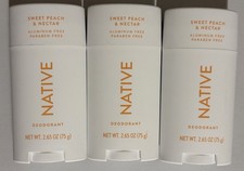 3-Pack Native Natural Aluminum-Free Deodorant  Sweet Peach Nectar DEFECTIVE