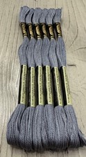 Lead Grey 414 DMC Mouline Special 25 Embroidery Floss 8M Lot of 6