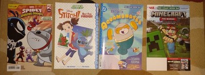 Kids Comic Lot 2025-2026 FCBD Spidey Amazing Friends Minecraft Stitch Aquamanate