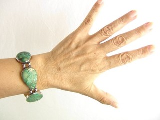Federico Jimenez HEAVY 52g 7 5/8" Sterling 5 Turquoise Bracelet Southwestern
