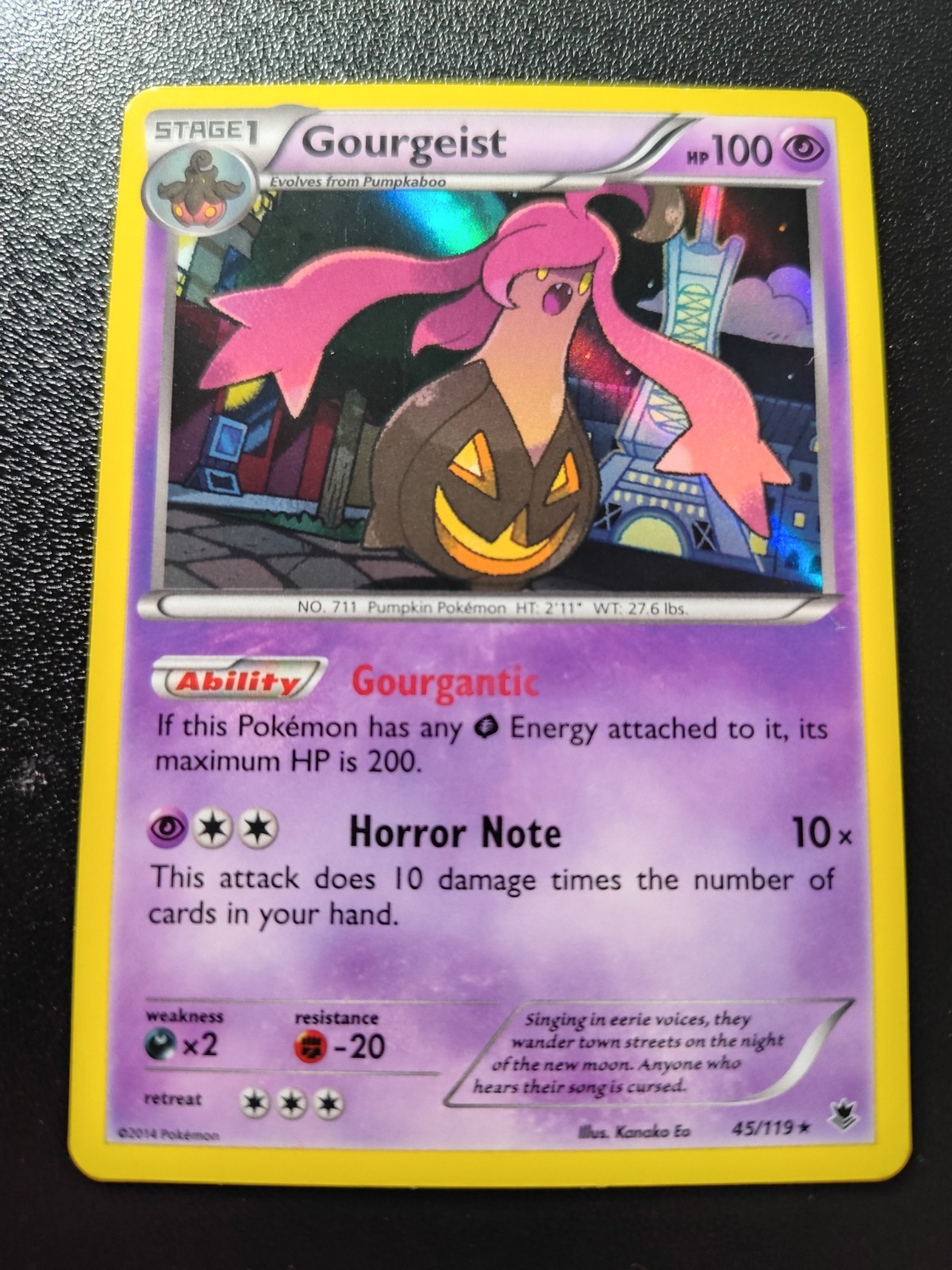 Pokemon Phantom Forces Gourgeist Holo Rare Card 45/119 NM
