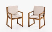 2Er-Set EsszimmerstüHle Aus Akazienholz, Ca. 54 X 59 X 88 Cm - Braun