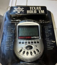 New TEXAS HOLD EM Electronic Handheld Game World Series of Poker Travel Size NEW