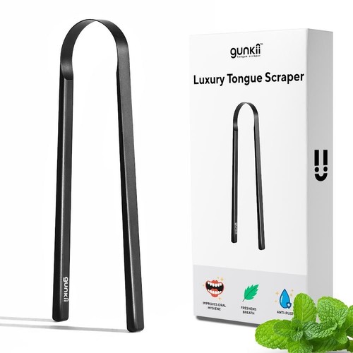 Tongue Scraper, Tongue Cleaner for Adults and Kids, Fights Bad Breath, Metal ...