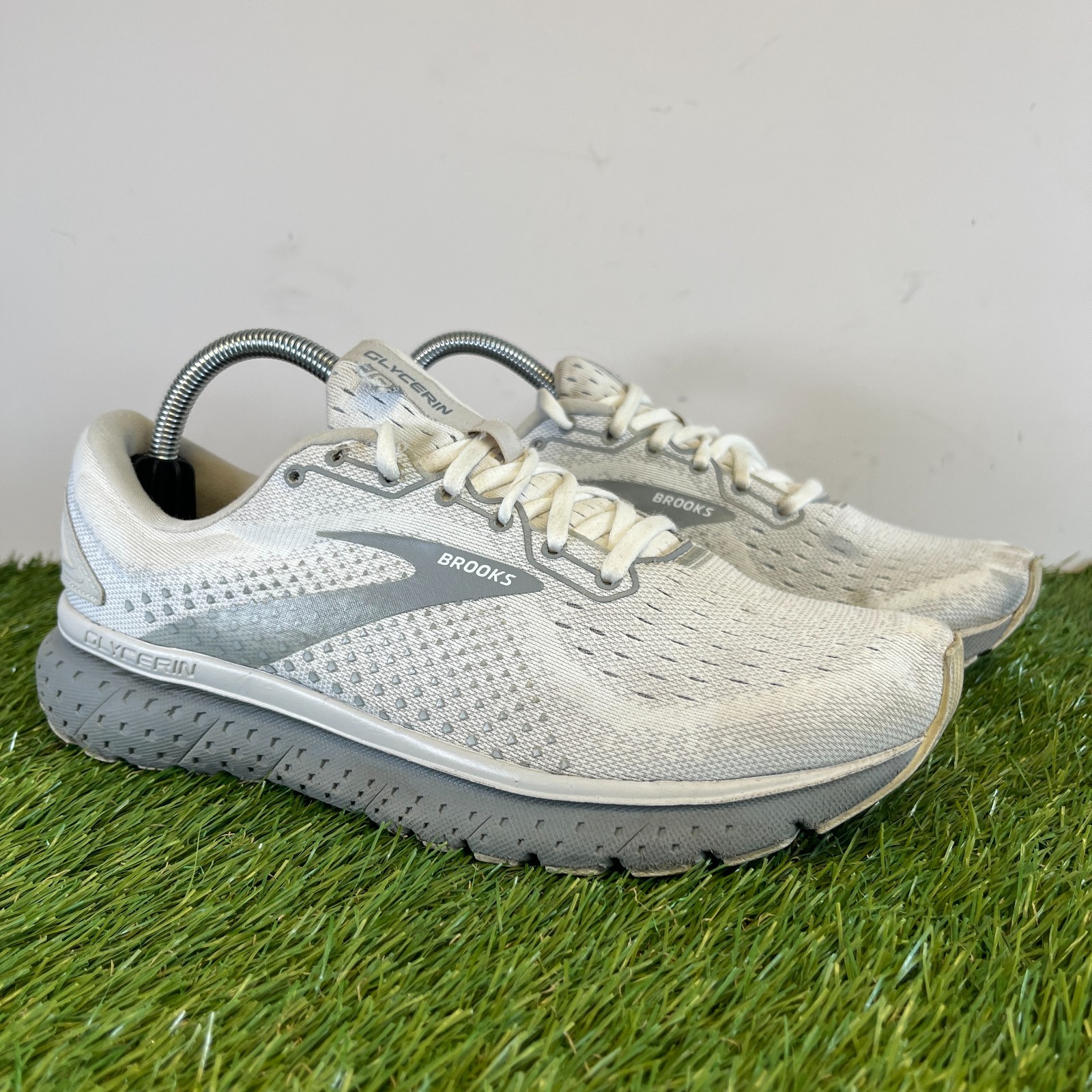 Brooks Trainers Size 8 Women's Grey Glycerin 18 Comfort Lace Up Walking Running