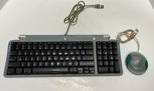 Vintage PAIR of 1998 APPLE USB KEYBOARD  MOUSE Model M2452 M4848 BLUE tested