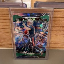 2024 Panini Prizm Drake Maye Fireworks Rookie Insert Green Ice #22 Patriots