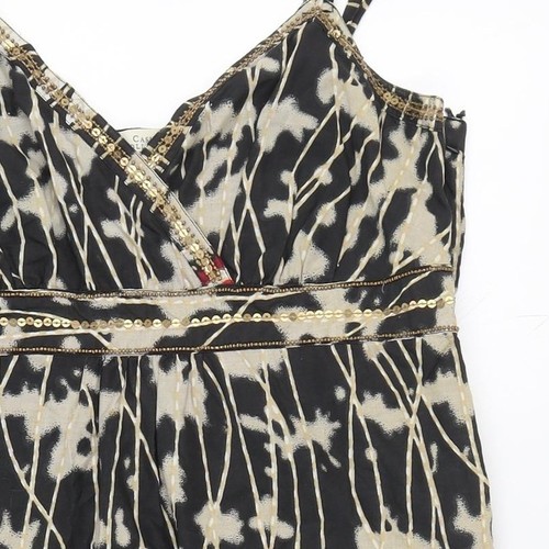 Debenhams Black Floral Slip Dress - Size 10 - Picture 7 of 12