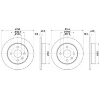 2X Hella Bremsscheiben 240Mm Hinten Passend FüR Chevrolet Corsa Opel Astr