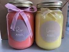 2- 8oz Handmade Organic Spring Candles -Natur...