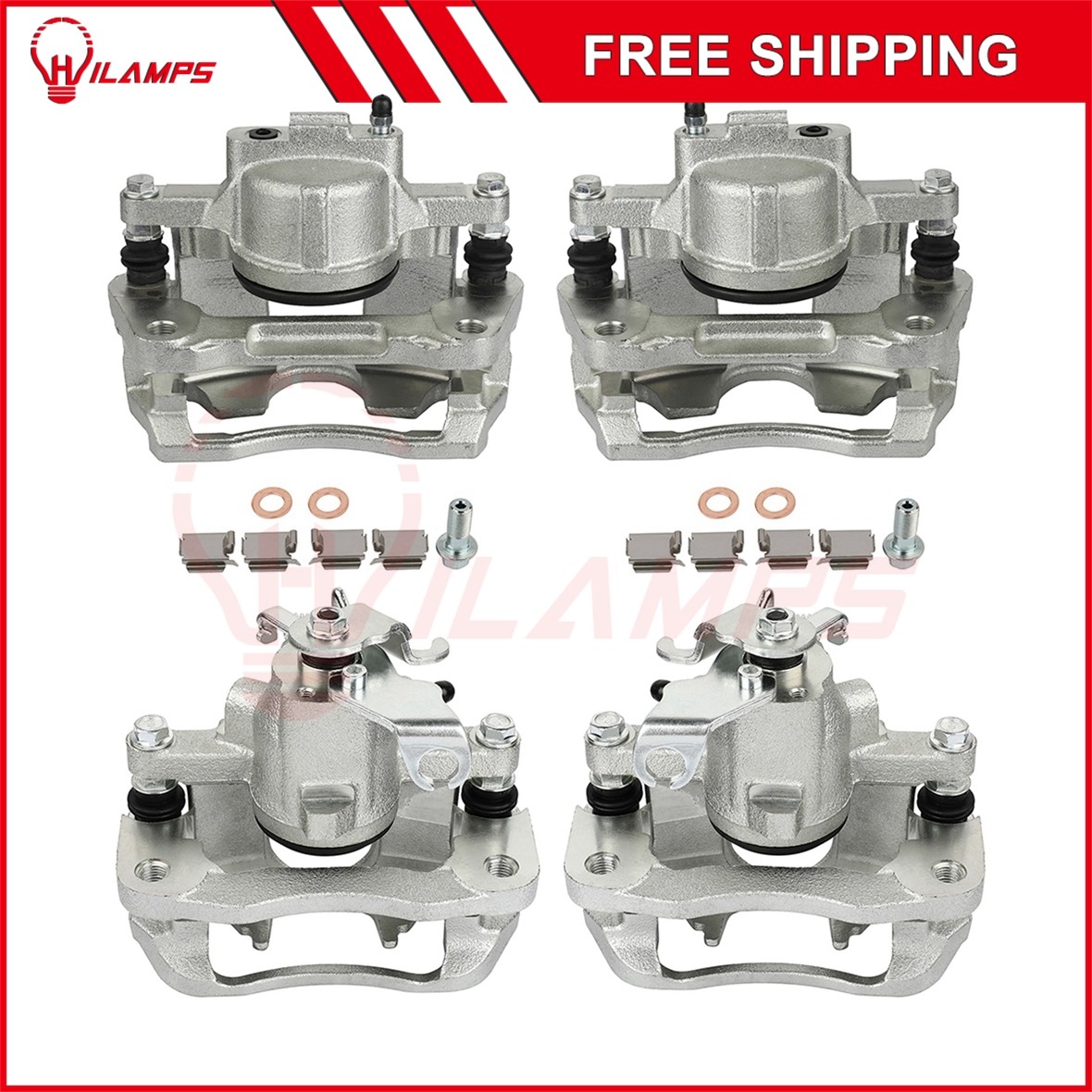Brake Calipers For 2008 2009-2012 Chrysler Town & Country 4Pcs Front Rear