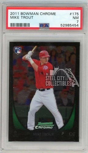 Mike Trout 2011 Bowman Chrome Rookie Card #175 PSA 7