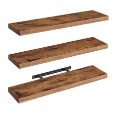 Floating Shelves for Wall, 1.5" Thick Wall Shelf Set of 3 with Invisible Brac...