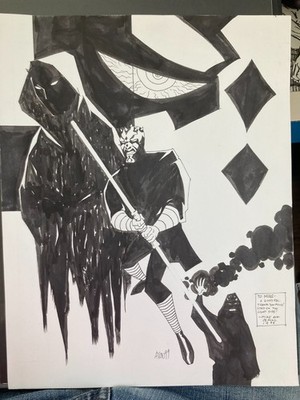 Michael Avon Oeming original art 11x14'' Darth Maul, Star Wars