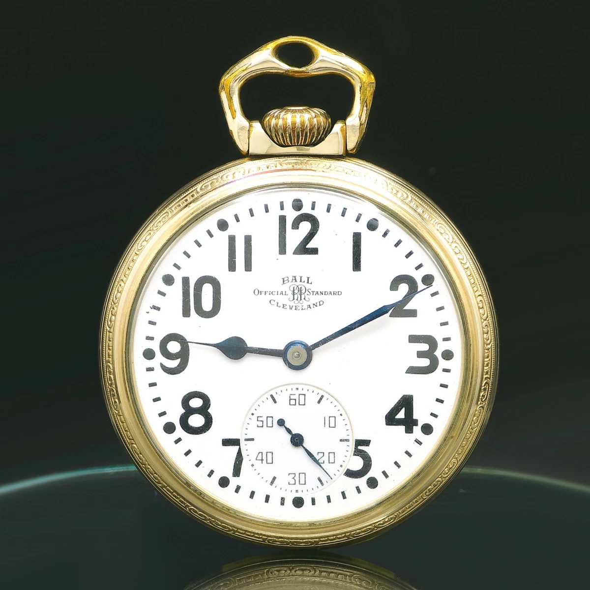 Montre De Poche Vintage BALL Hamilton 18S 19J Grade 999G Modèle 1A - Affichage Chemin De Fer 1908 - Fonctionne
