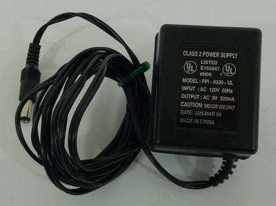 Class 2 Power Supply AC Adapter PPI-0930-UL In:AC 120V 60Hz Out:AC 9V 300mA