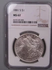 UNC 1881-s Silver MORGAN Dollars NGC MS62. #22