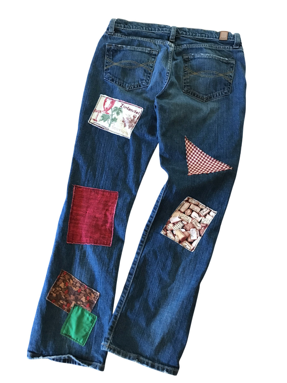Upcycled Patchwork Jeans, Size 6 Short: Handmade … - image 2