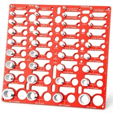 55 Nut and Bolt Thread Checker, Bolt Size Finder with 19 Drill Gauges, 16 Met...
