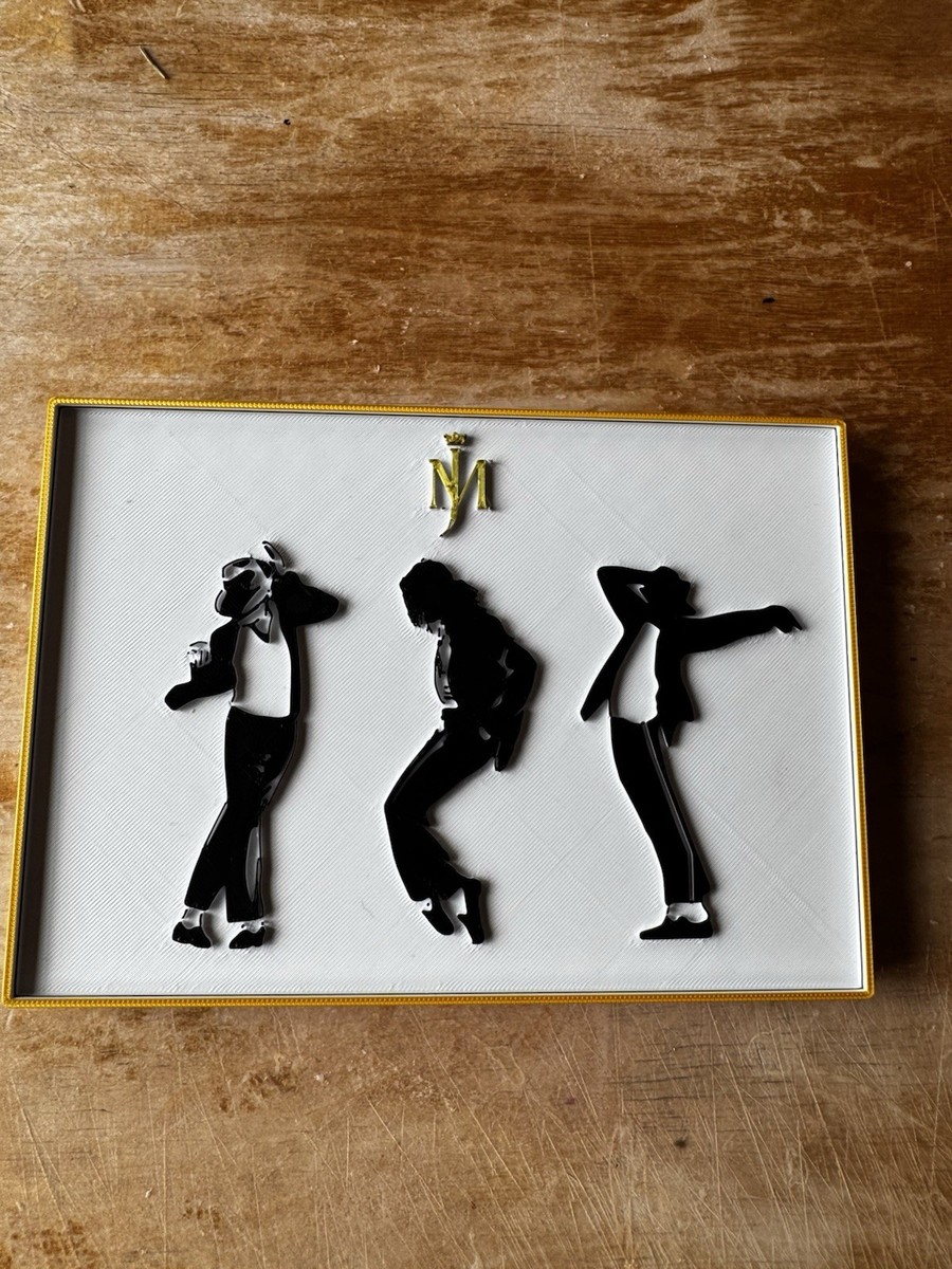 Michael Jackson Silhouette Plaque | 3D Printed Tribute Display