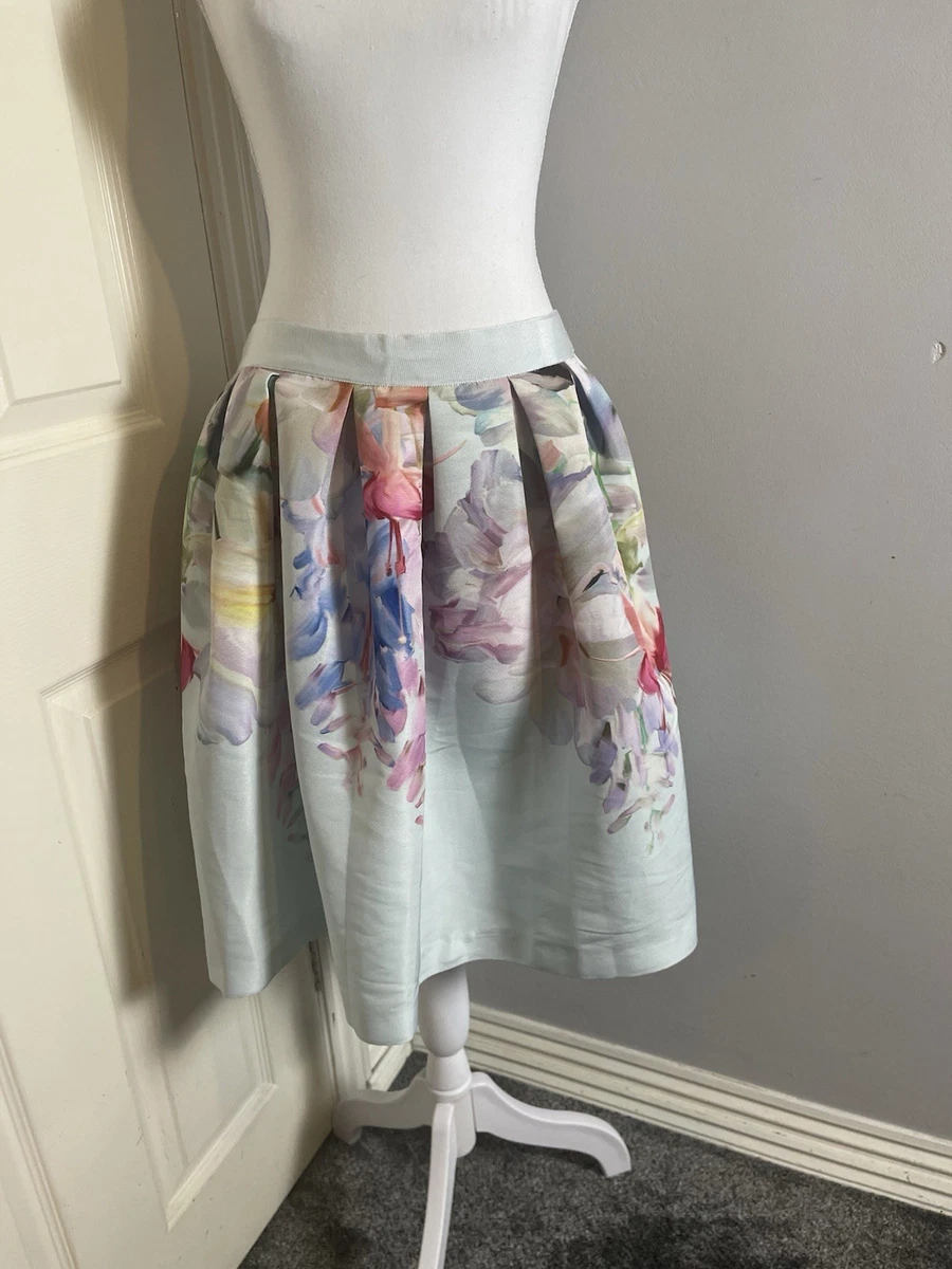 Jupe Asymétrique TED BAKER LONDON Anabell Flourish - Taille 3 - Verte - Neuve Avec étiquette