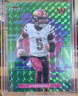 Topps Finest Jayden Daniels Green Geometric Refractor Jersey # Match! 05/35