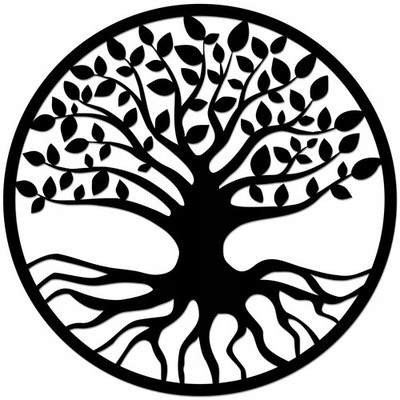Wandbild Baum des Lebens 30x30cm Schwarz HDF 3D Ajour Design Deko Spiritual