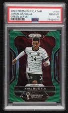 2022 Panini Prizm World Cup Qatar Green Wave Jamal Musiala #108 PSA 10 GEM MT
