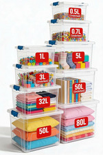 Clear Plastic Storage Boxes With Clip Lock Lids Home Kitchen Stackable Container