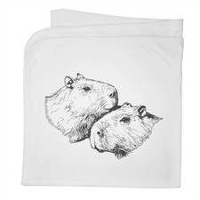 'Capybara Couple' Cotton Baby Blanket / Shawl (BY00047775)
