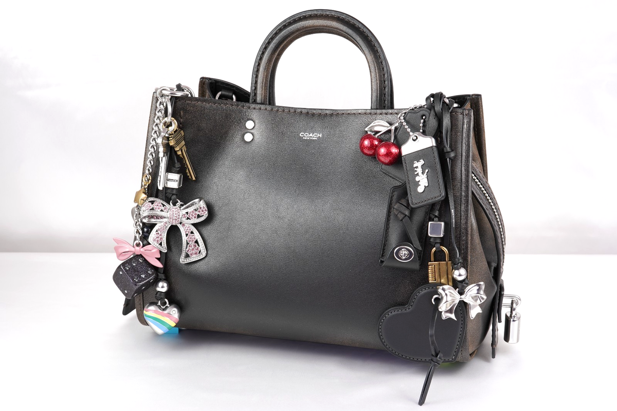 COACH Rogue Bag 31 Loved Leather Charm Black/Brown CDZ58 LHPMZ | eBay