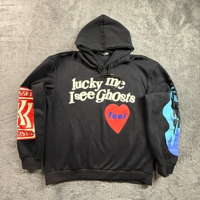 Lucky Me I See Ghosts Hoodie XL Black Kanye West Kid Cudi Camp Flog Gnaw