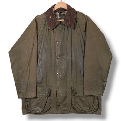 Vintage Barbour Beaufort Wachsjacke Herren Gr. C40 A150 grün gewachste Baumwolle Mantel