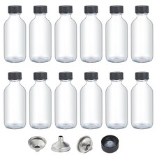 2 OZ Glass Bottles with Lids, 12Pcs Small Glass Containers with Lids and 3 St...