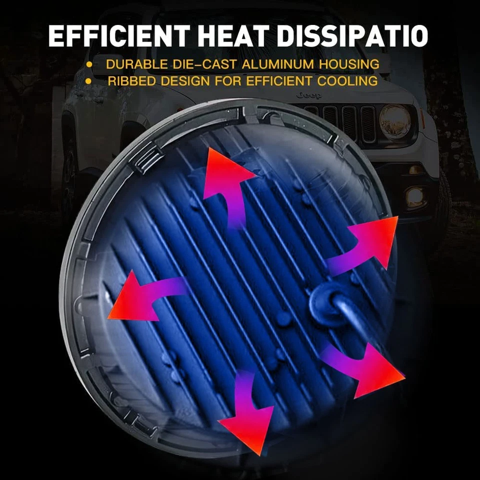 Faros redondos de haz alto/bajo de 7 pulgadas para Oldsmobile Cutlass Supreme 1973-1975 NUEVO Foto 4 de 4