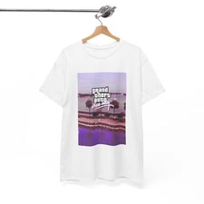 Grand Theft Auto Tshirt Vice City Retro Gaming Graphic Unisex Heavy Cotton Tee 1