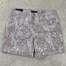 Bandolino Shorts Women s Sz 12 Pink Green Amy Short Cuffed Paisley Stretch NWT