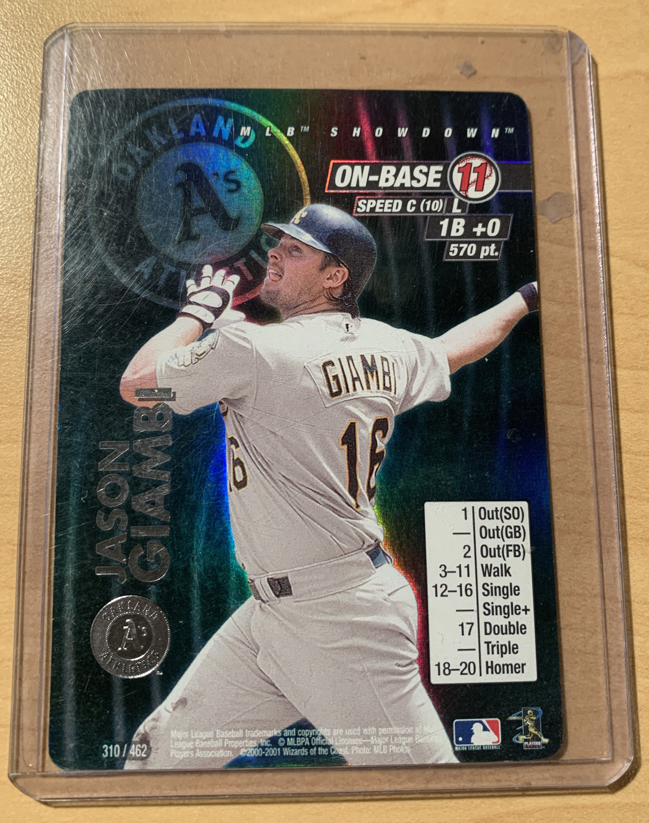  2001 MLB Showdown--1st Edition--Jason Giambi--Foil--#310 Oakland Athletics 