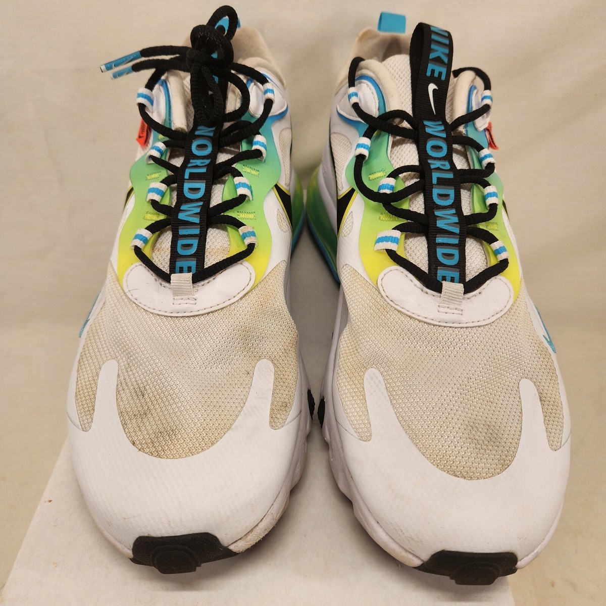 Nike Airmax 270 React Worldwide White CK6457-100 Mens size 10.5