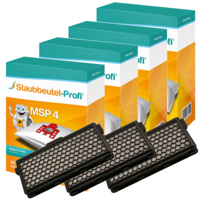 40 Staubsaugerbeutel MSP4 3 Hepafilter geeig. für Miele Complete C3 EcoLine