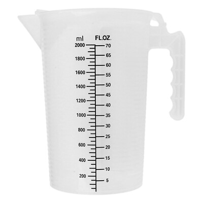 500-2000ml Measuring Cup With Handle Spout And Lid Kitchen Baking PP Plastic