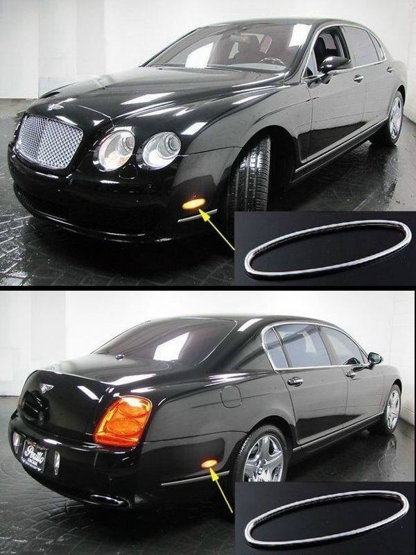 US STOCK 4 Reflector CHROME Surrounds for Bentley Continental Flying Spur GT GTC