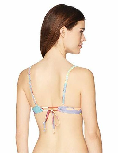MAE WOMENS SWIMWEAR FIXED TRIANGLE BIKINI TOP (A-C CUP) FLORAL PRINT LARGE NEW - Picture 2 of 2