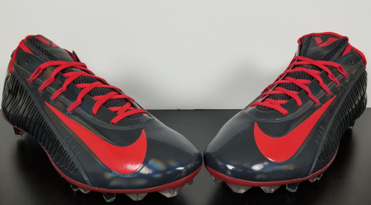 NIKE VAPOR CARBON ELITE 2014 LAX FOOTBALL CLEATS GREY RED