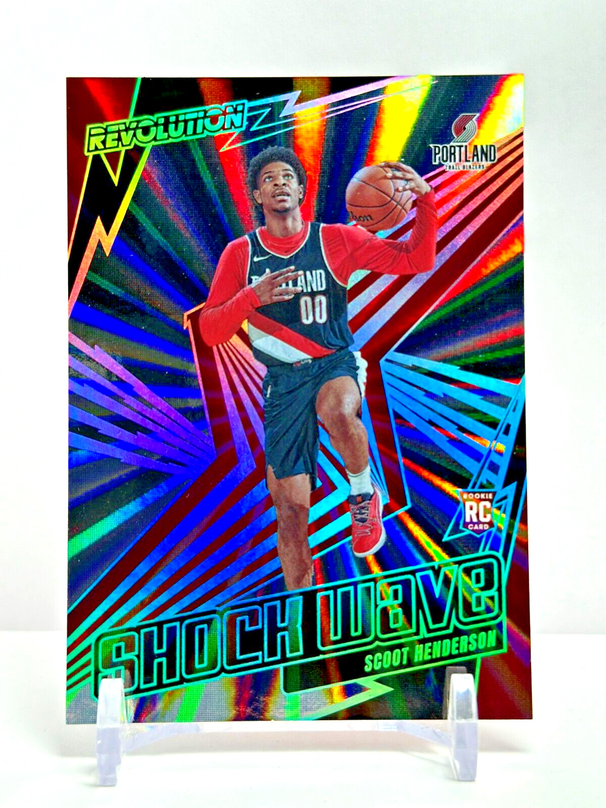 2023-24 Panini Revolution Rookie Sunburst Shock Wave #'d /75 Scoot Henderson