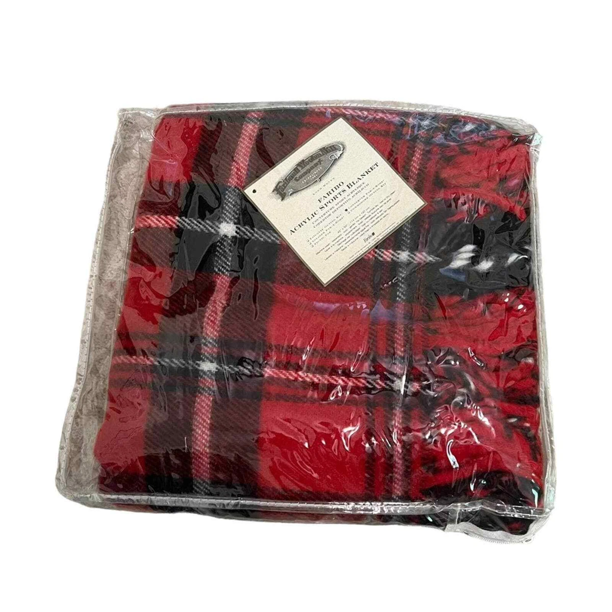 Faribault Woolen Mill Company Sports Blanket Throw Red Plaid New in Package